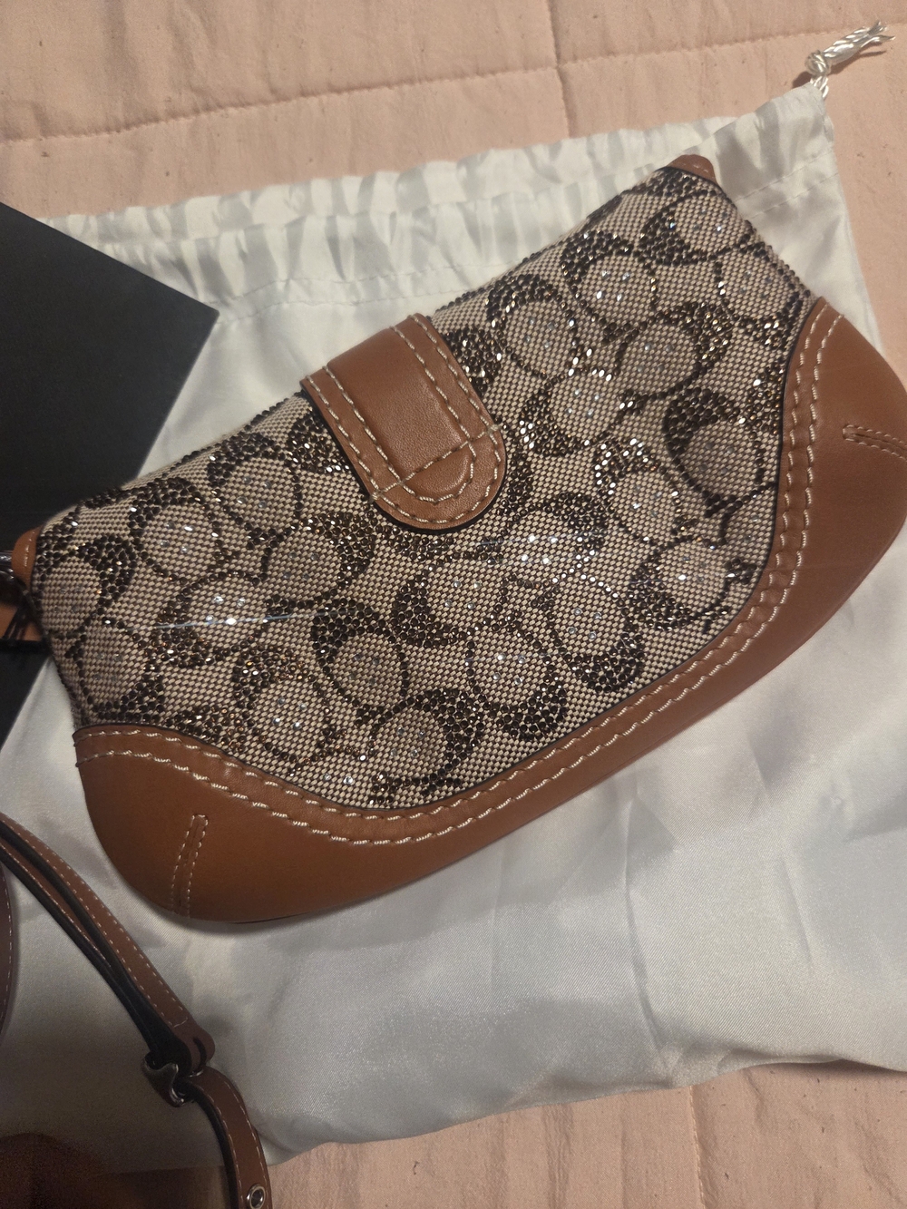 Coach Tan Signature Canvas Clutch - Picture 2 of 6